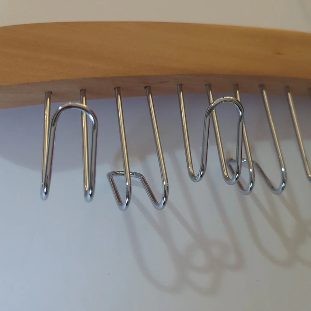 12 Hook Wooden Space Saver Hanger Belts Ties Organizer